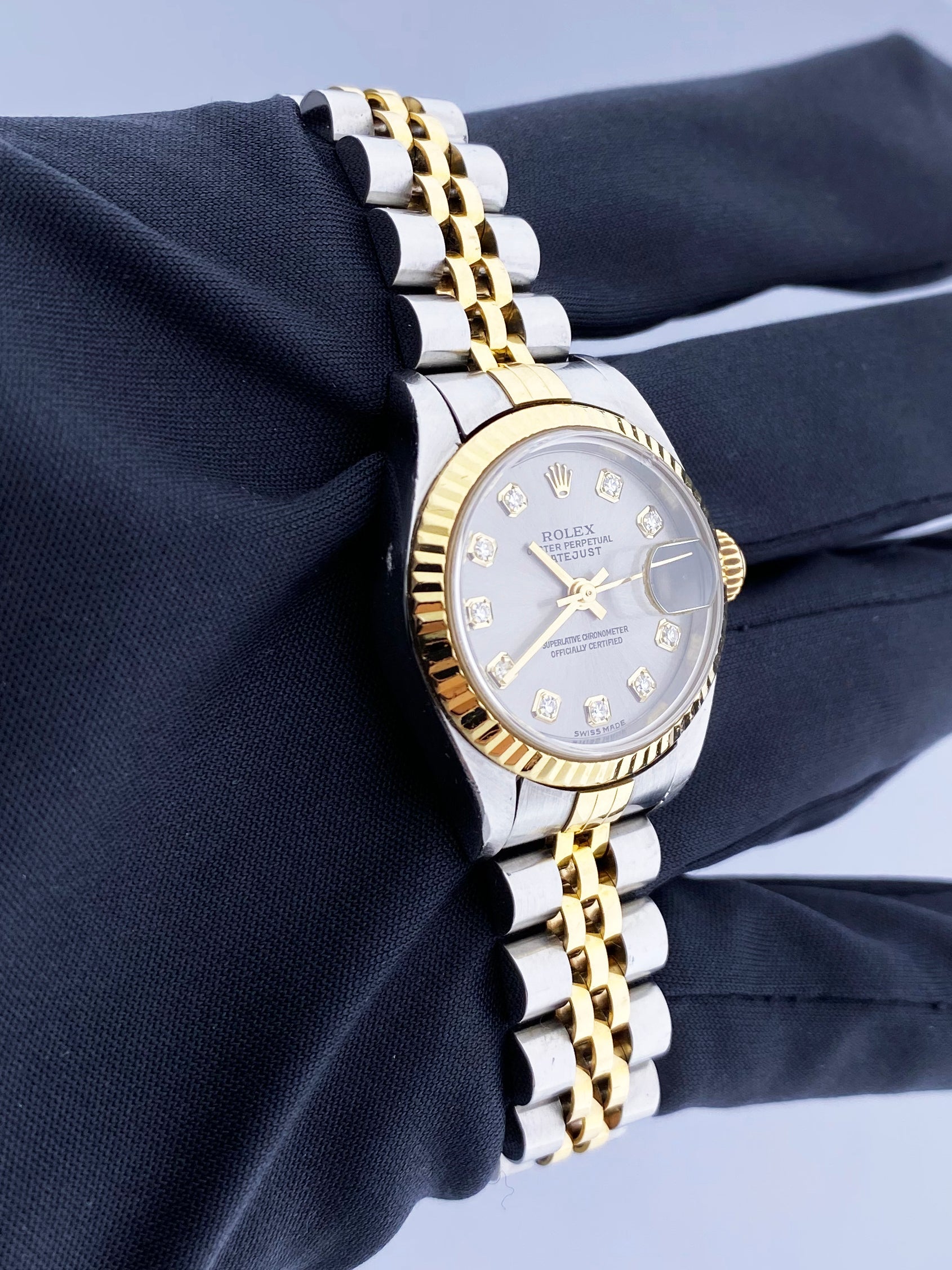 Rolex Datejust 79173 Diamond Silver Dial Ladies Watch Box & Papers - Wristwatch