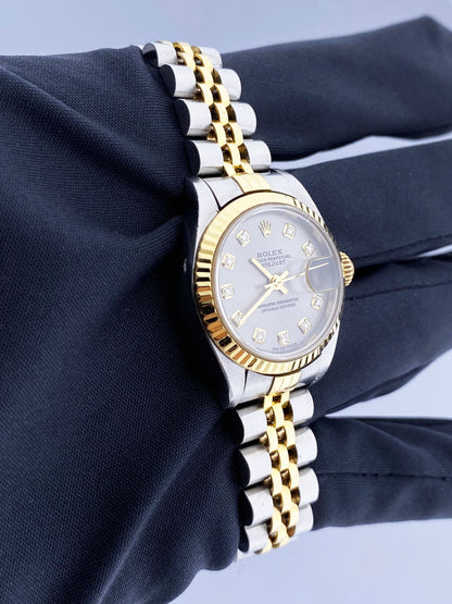 Rolex Datejust 79173 Diamond Silver Dial Ladies Watch Box & Papers - Wristwatch