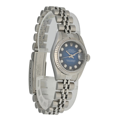 Rolex Datejust 79174 Blue Vignette Diamond Dial Box & Papers - Virtual