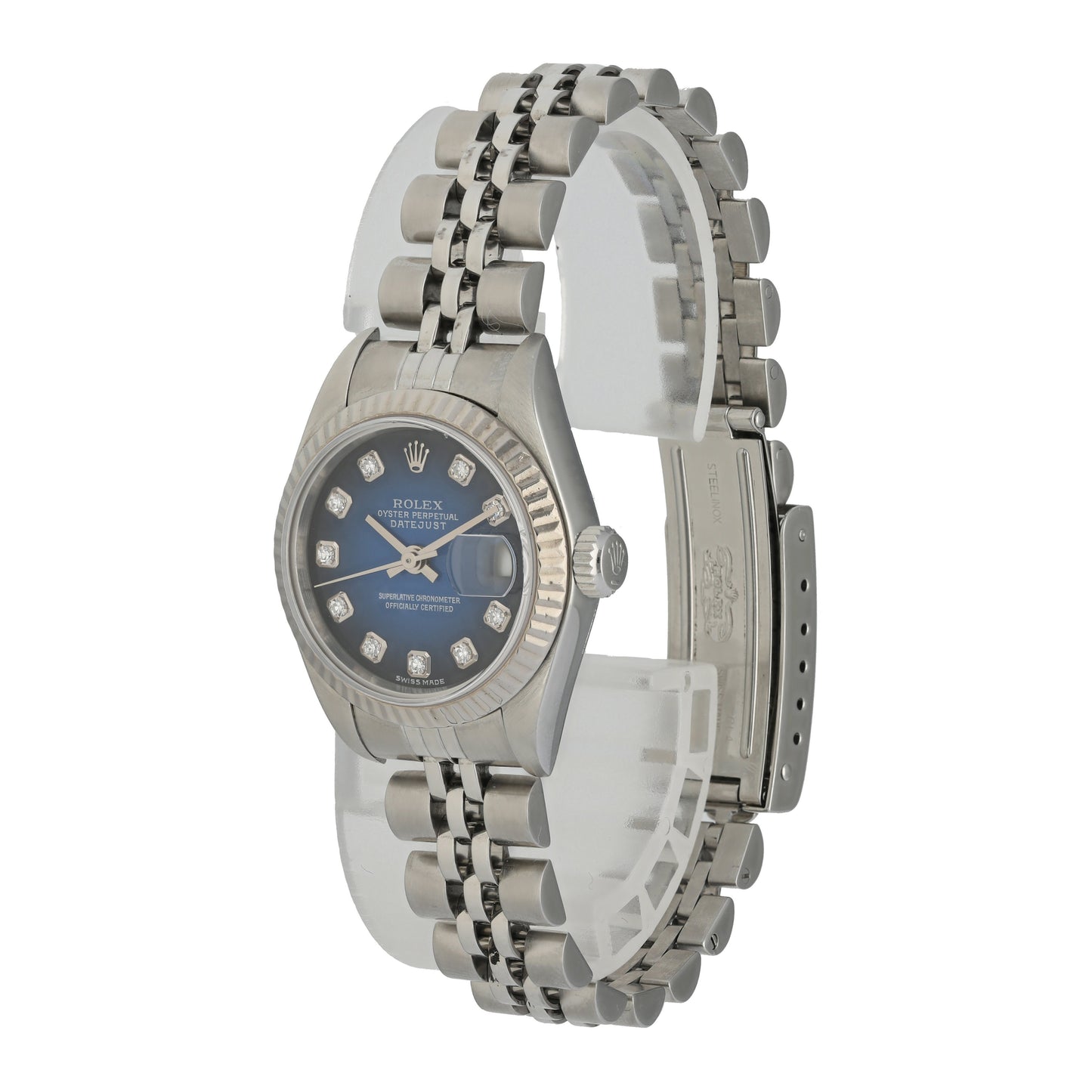 Rolex Datejust 79174 Blue Vignette Diamond Dial Box & Papers - Virtual
