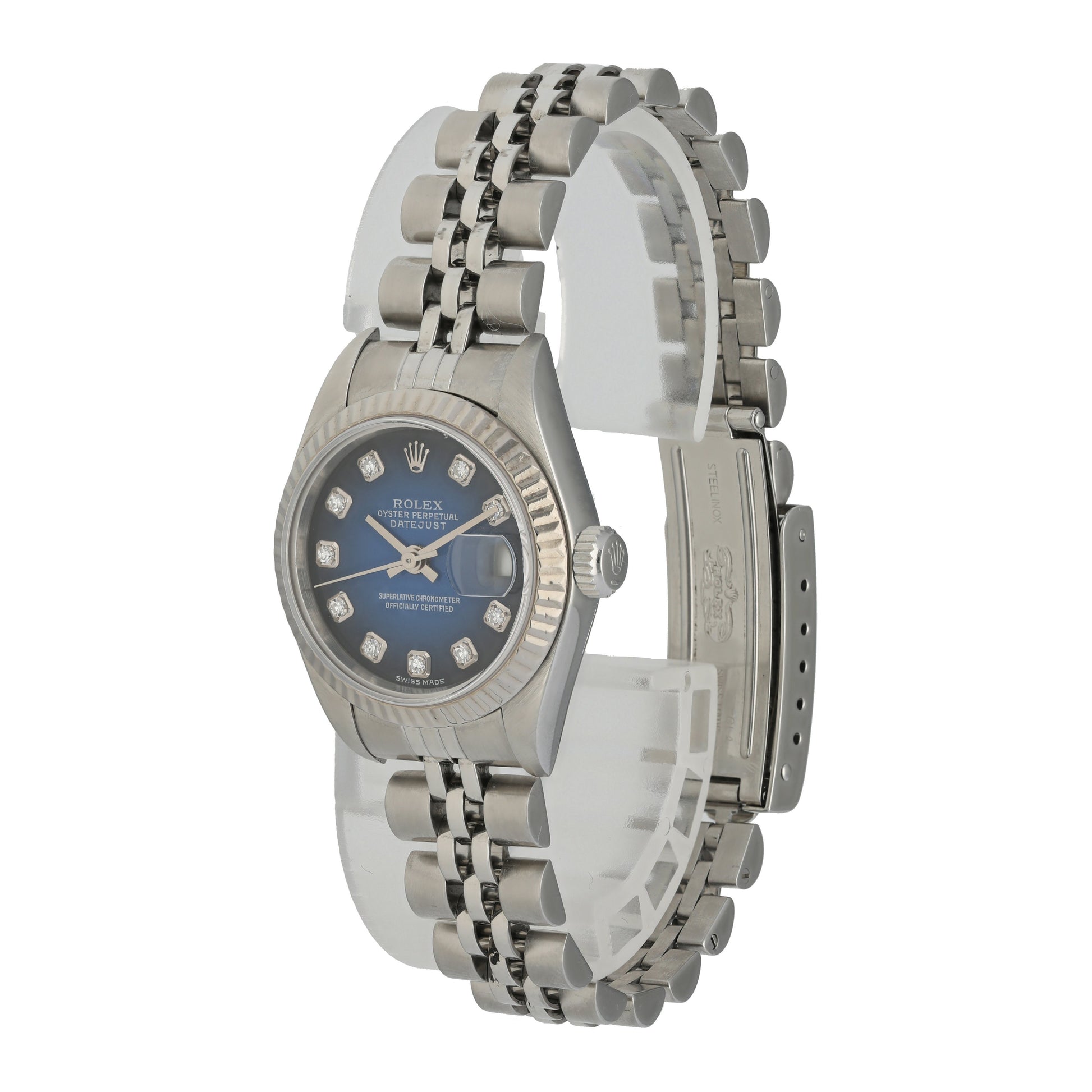 Rolex Datejust 79174 Blue Vignette Diamond Dial Box & Papers - Virtual