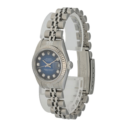 Rolex Datejust 79174 Blue Vignette Diamond Dial Box & Papers - Virtual