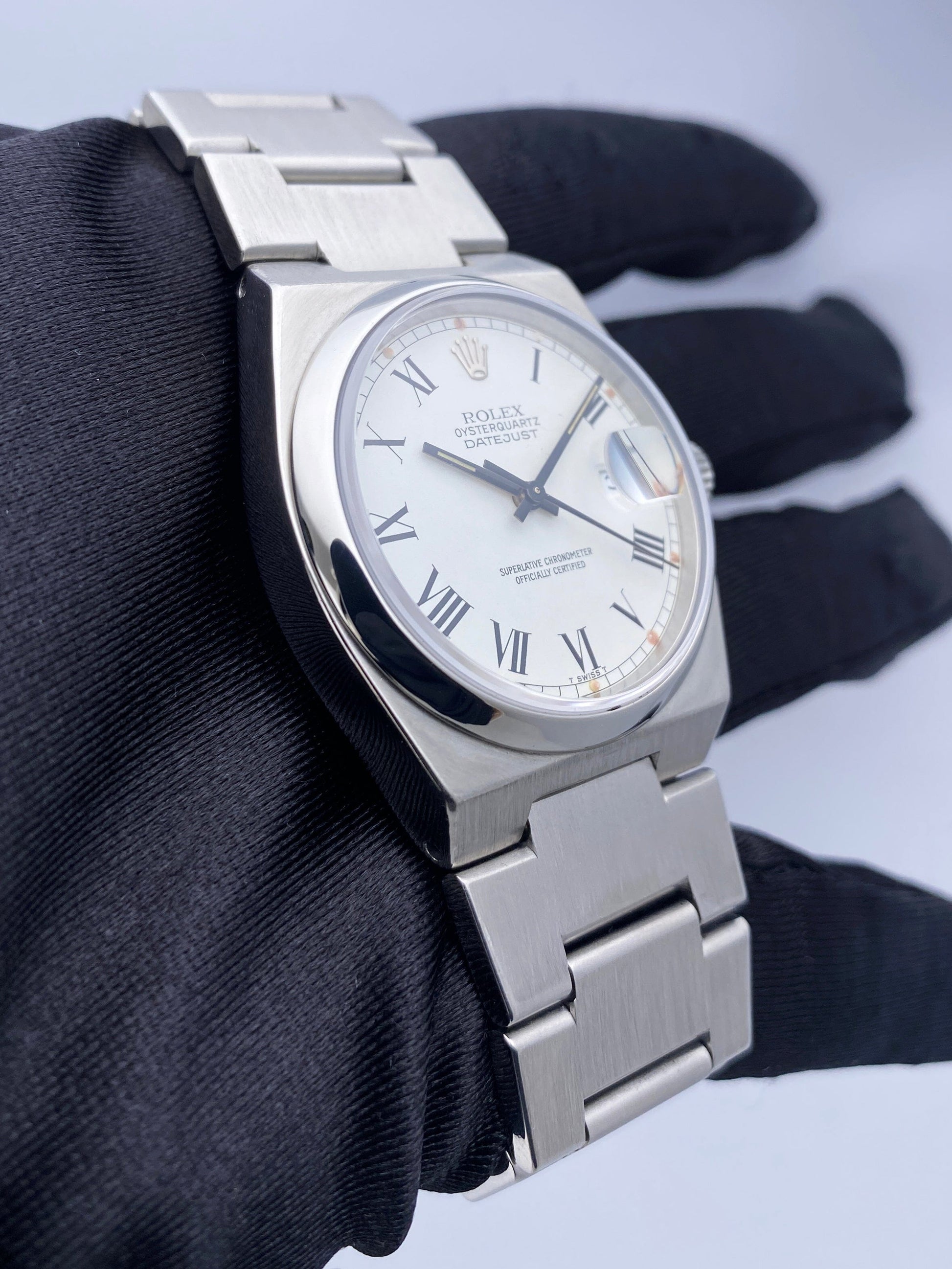 Rolex Datejust Oysterquartz 17000 ’Buckley Dial’ Steel Mens Watch - Wristwatch