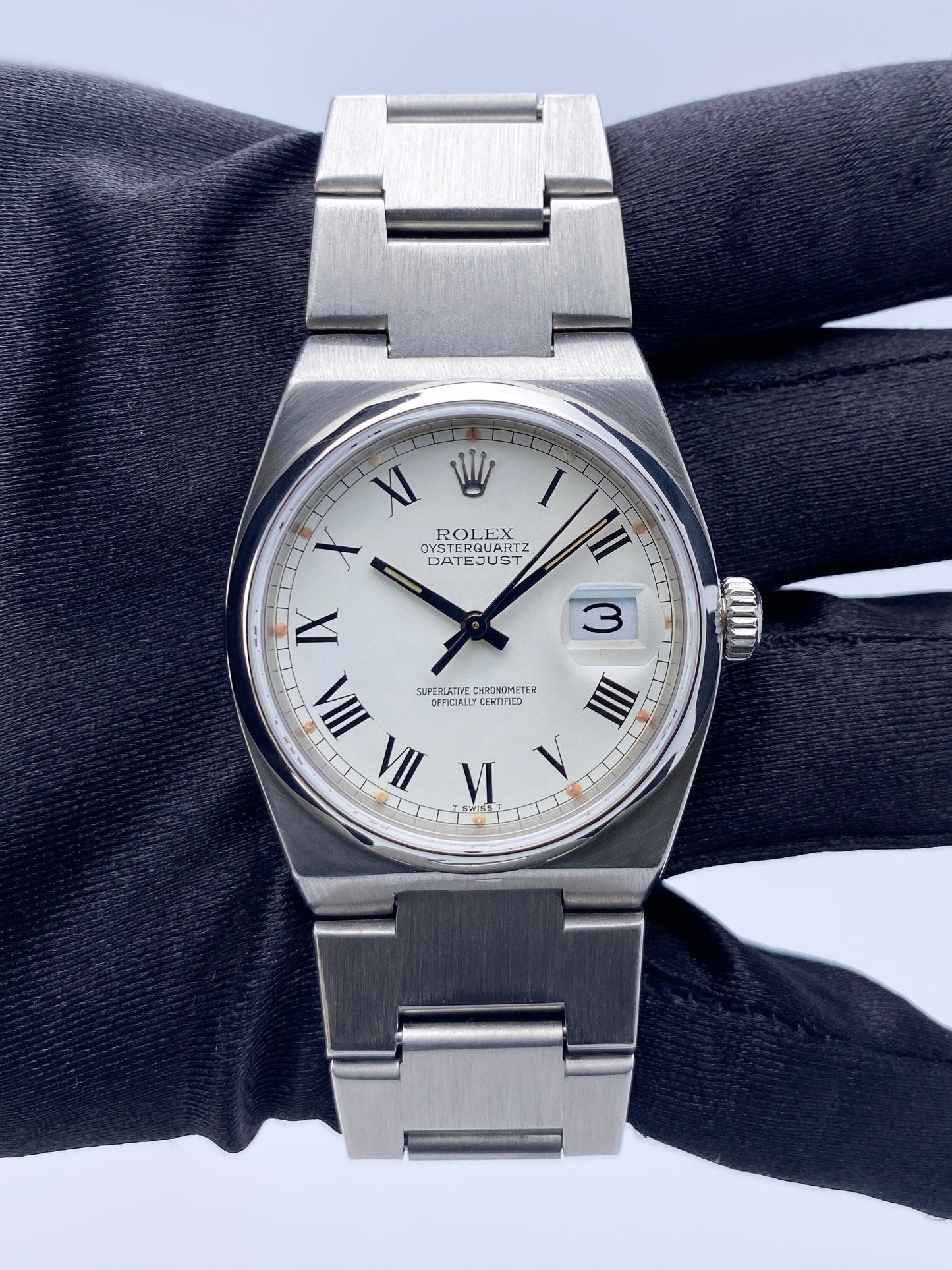 Rolex Datejust Oysterquartz 17000 ’Buckley Dial’ Steel Mens Watch - Wristwatch