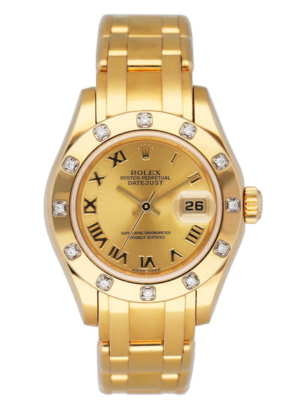 Rolex Datejust Pearlmaster 80318 Diamond Ladies Watch Box Papers - Wristwatch