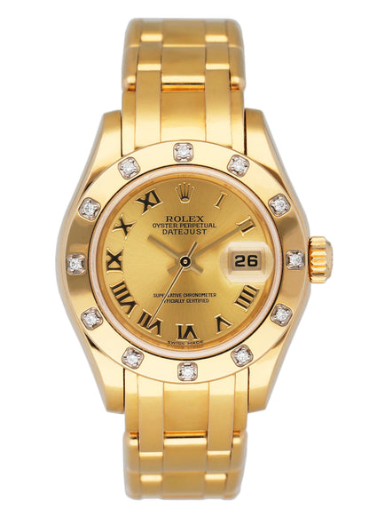 Rolex Datejust Pearlmaster 80318 Diamond Ladies Watch Box Papers - Wristwatch