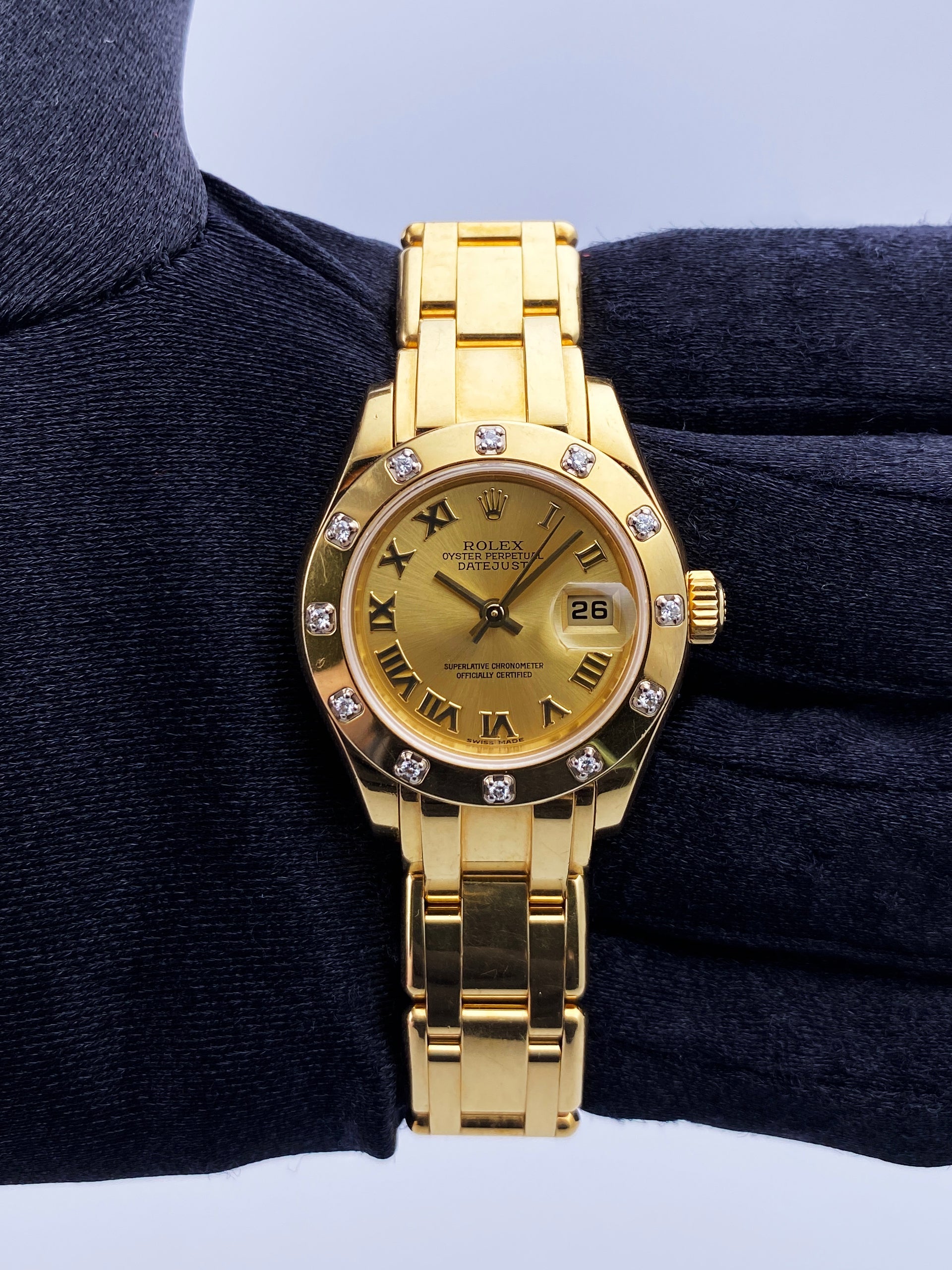Rolex Datejust Pearlmaster 80318 Diamond Ladies Watch Box Papers - Wristwatch