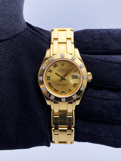 Rolex Datejust Pearlmaster 80318 Diamond Ladies Watch Box Papers - Wristwatch