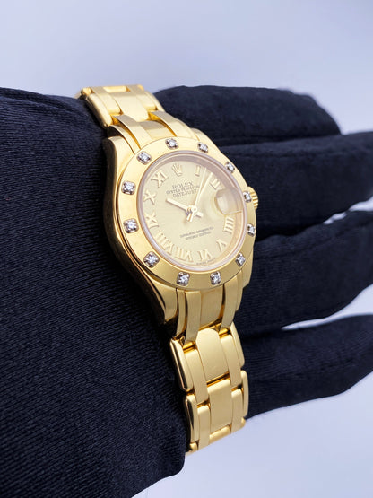 Rolex Datejust Pearlmaster 80318 Diamond Ladies Watch Box Papers - Wristwatch
