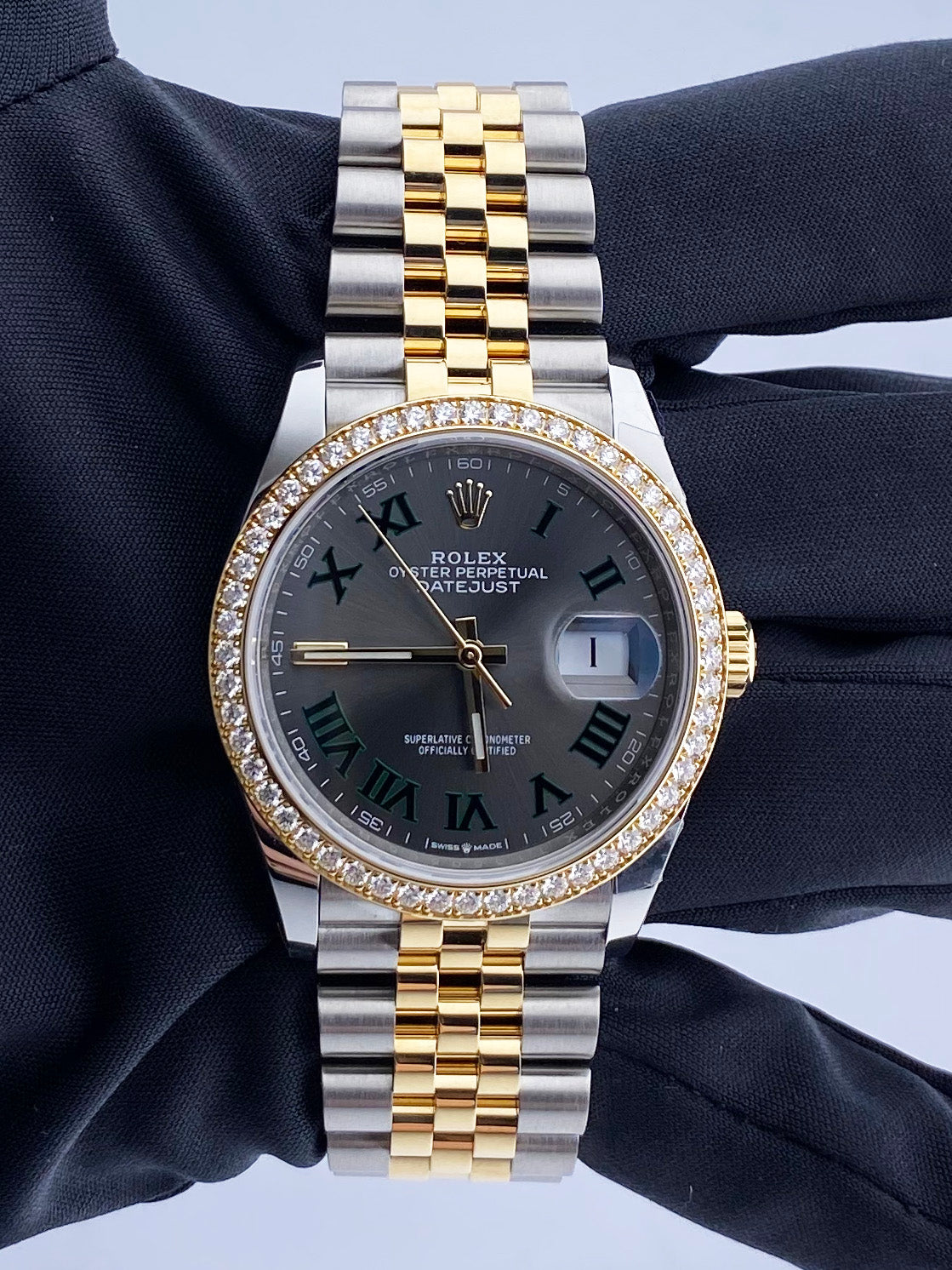 Rolex Datejust Wimbledon NEW 126283RBR Diamond Bezel Watch Box & Papers - Wristwatch