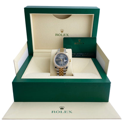 Rolex Datejust Wimbledon NEW 126283RBR Diamond Bezel Watch Box & Papers - Wristwatch