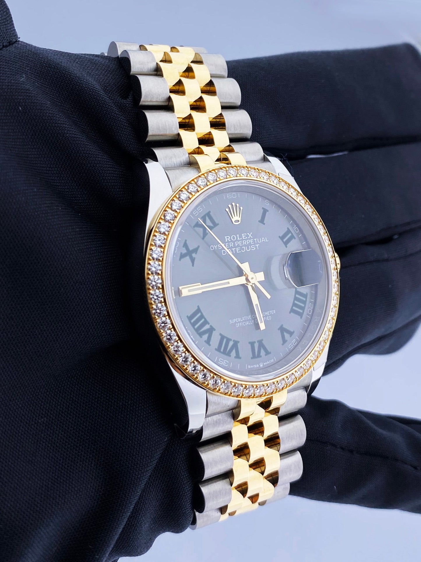 Rolex Datejust Wimbledon NEW 126283RBR Diamond Bezel Watch Box & Papers - Wristwatch