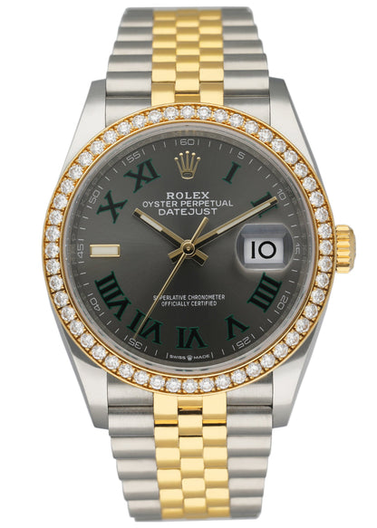 Rolex Datejust Wimbledon NEW 126283RBR Diamond Bezel Watch Box & Papers - Wristwatch