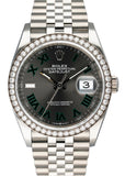Rolex Datejust Wimbledon 126284RBR Diamond Mens Watch Box Papers - Wristwatch