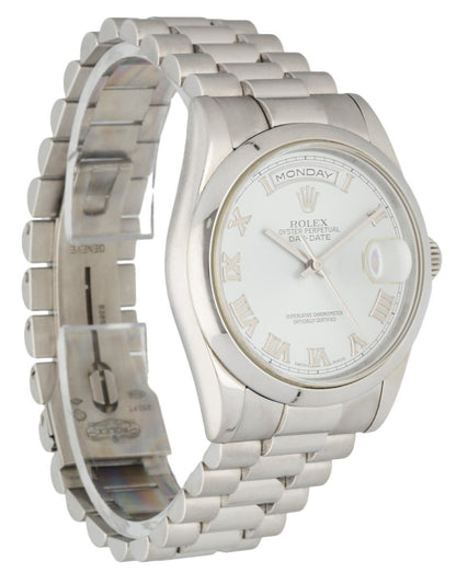 Rolex Day-Date 118206 Platinum Ice Blue Roman Dial Men’s Watch - Virtual