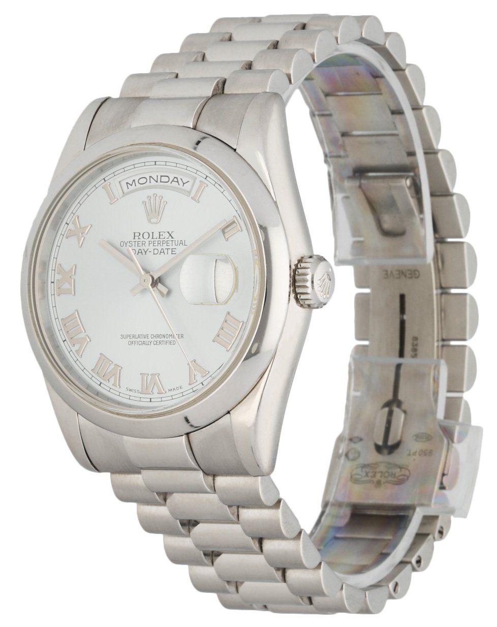 Rolex Day-Date 118206 Platinum Ice Blue Roman Dial Men’s Watch - Virtual