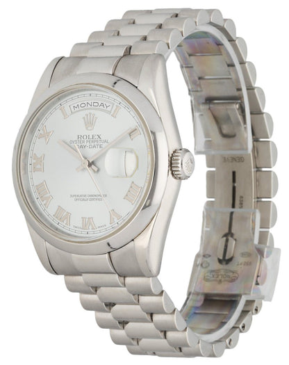 Rolex Day-Date 118206 Platinum Ice Blue Roman Dial Men’s Watch - Virtual
