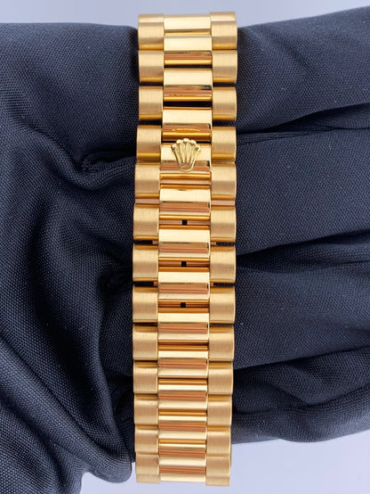 Rolex Day Date 18038 Champagne Tapestry Dial Men's Watch Box & Papers