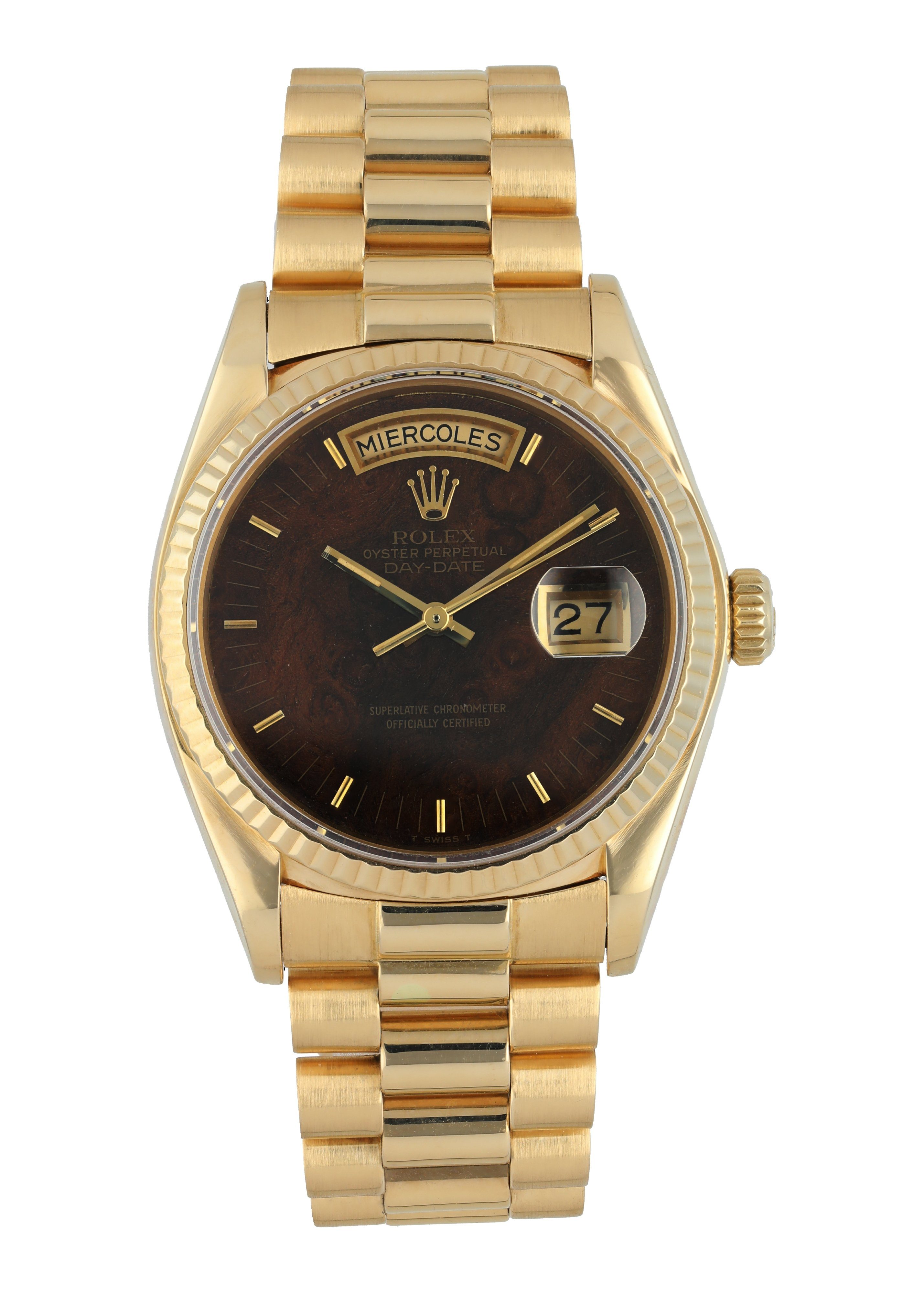 Rolex Day Date 18038 Wood Dial President Men s Watch