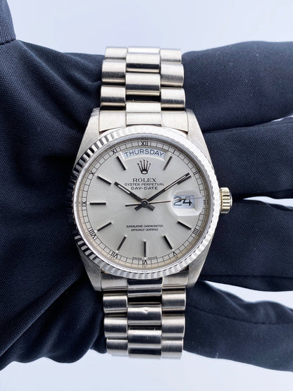 Rolex Day-Date 18039 18K White Gold Mens Watch