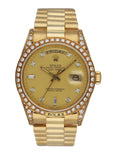 Rolex Day Date 18138 18K Yellow Gold Factory Diamond Dial Men’s Watch - Wristwatch