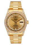 Rolex Day Date 18138 Diamond Dial 18K Yellow Gold Mens Watch - Wristwatch