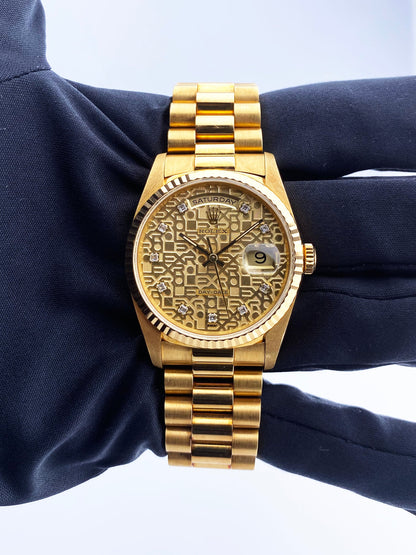 Rolex Day Date 18238 Diamond Jubilee Dial Mens Watch