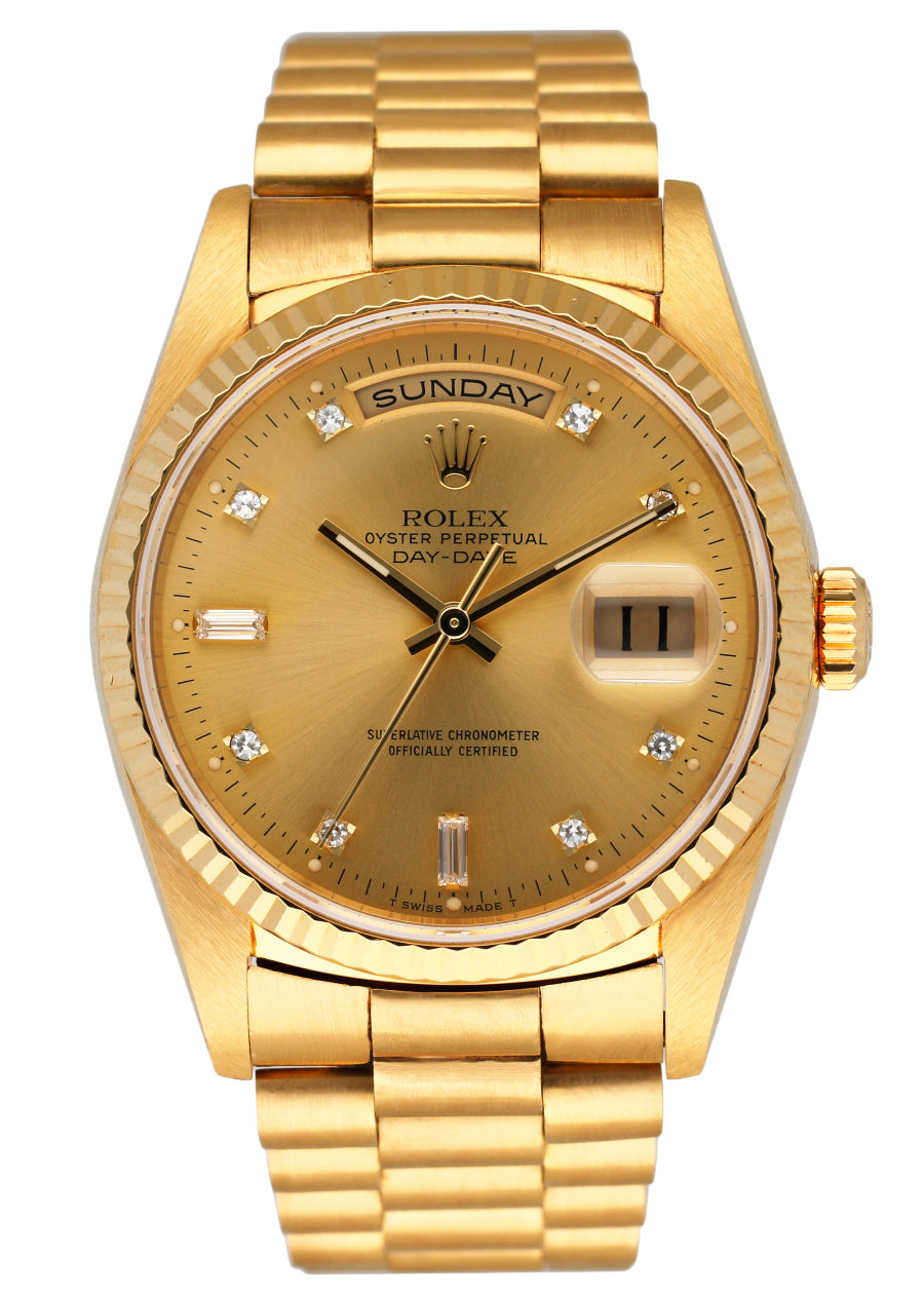Rolex Day Date 18238 President Diamond Dial Mens Watch - Virtual