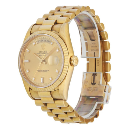 Rolex Day Date 18238 President Diamond Dial Men’s Watch - Wristwatch