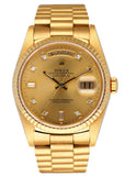 Rolex Day Date 18238 President Diamond Dial Mens Watch - Wristwatch