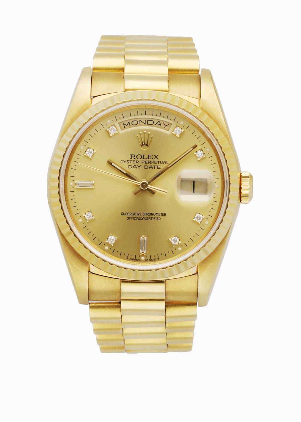 Rolex Day Date 18238 President Diamond Dial Men’s Watch - Wristwatch