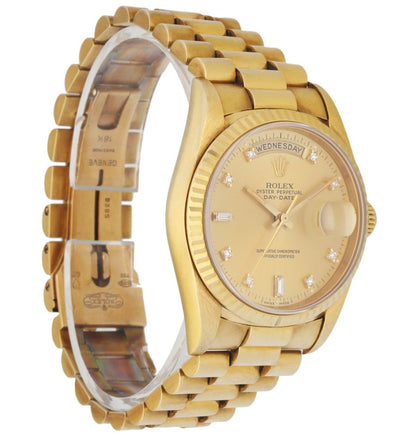 Rolex Day Date 18238 President Diamond Dial Men’s Watch - Wristwatch