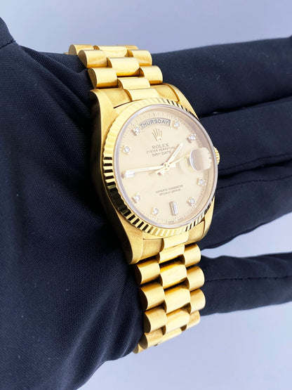 Rolex Day Date 18238 President Diamond Dial Mens Watch - Virtual