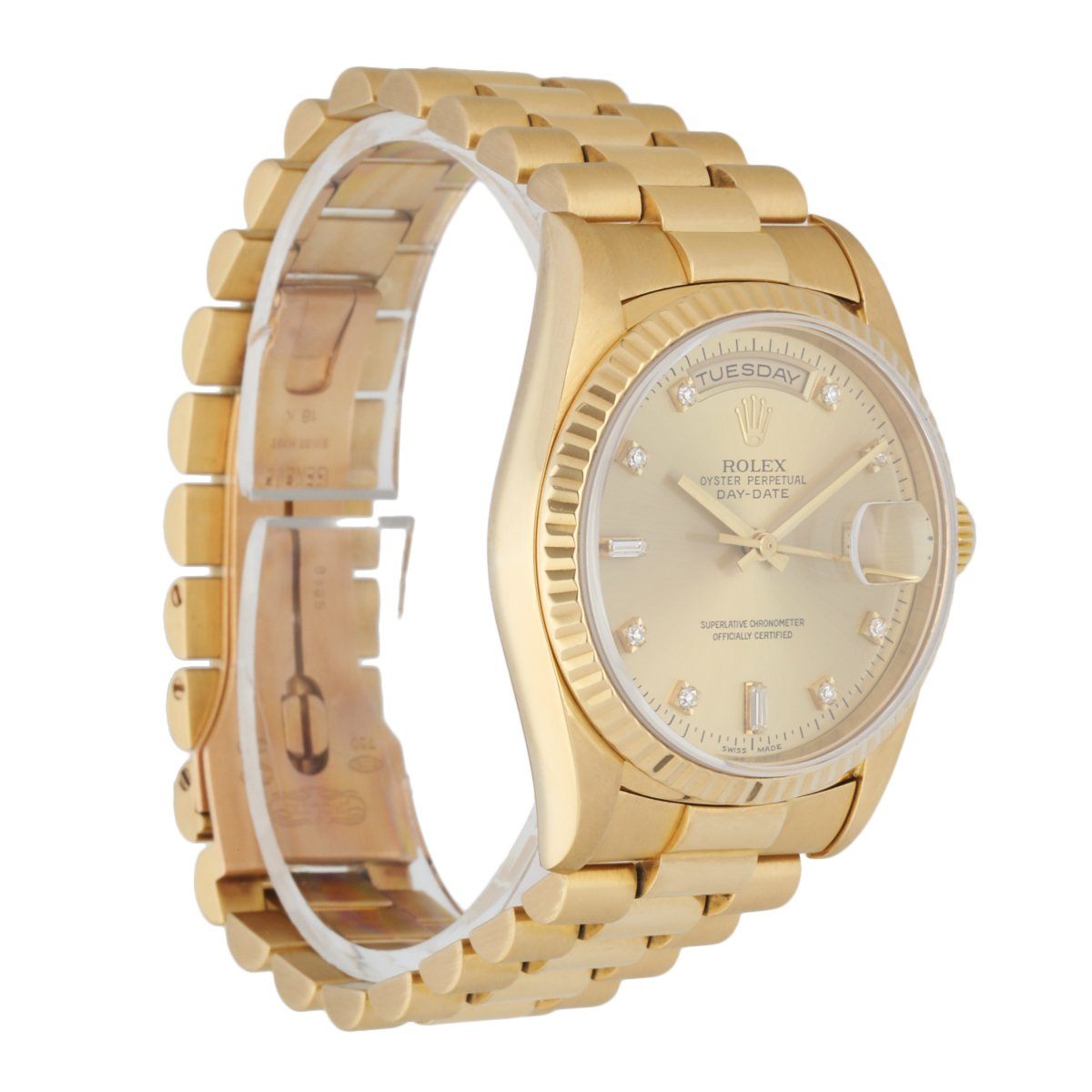 Rolex Day Date 18238 President Diamond Dial Mens Watch - Wristwatch