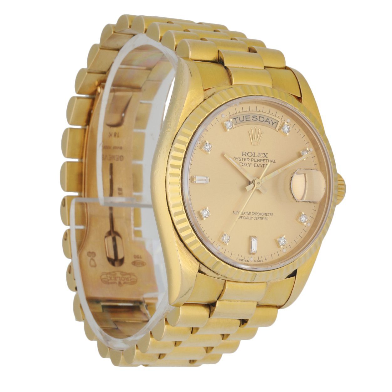 Rolex Day Date 18238 President Diamond Dial Men's Watch Box & Paper