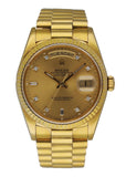 Rolex Day Date 18238 President Diamond Dial Men's Watch Box & Paper