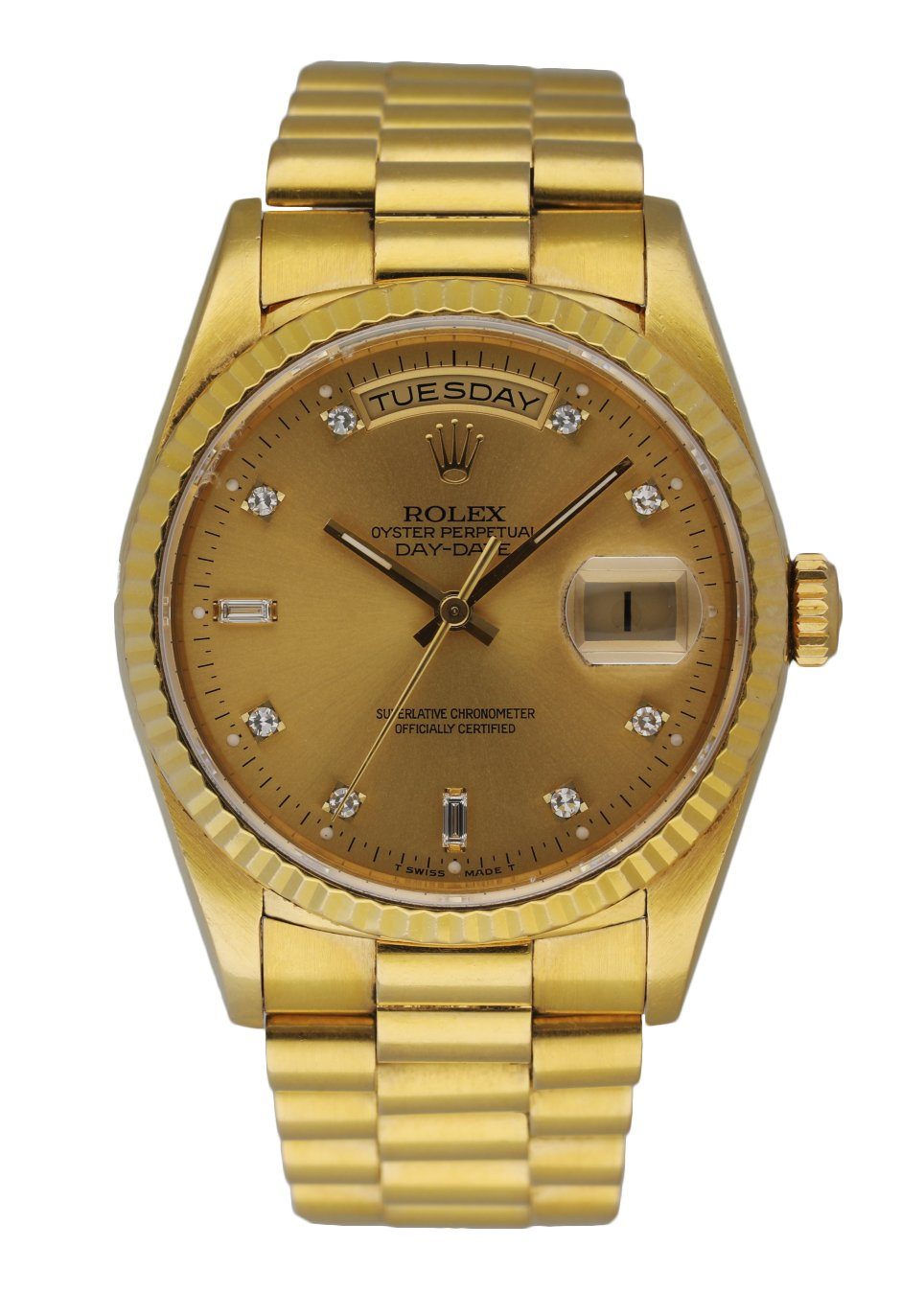 Rolex Day Date 18238 President Diamond Dial Men's Watch Box & Paper