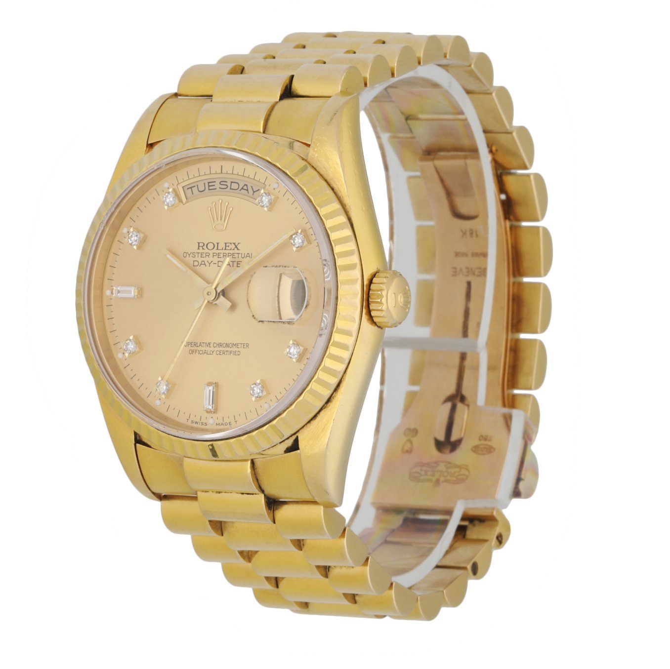 Rolex Day Date 18238 President Diamond Dial Men's Watch Box & Paper