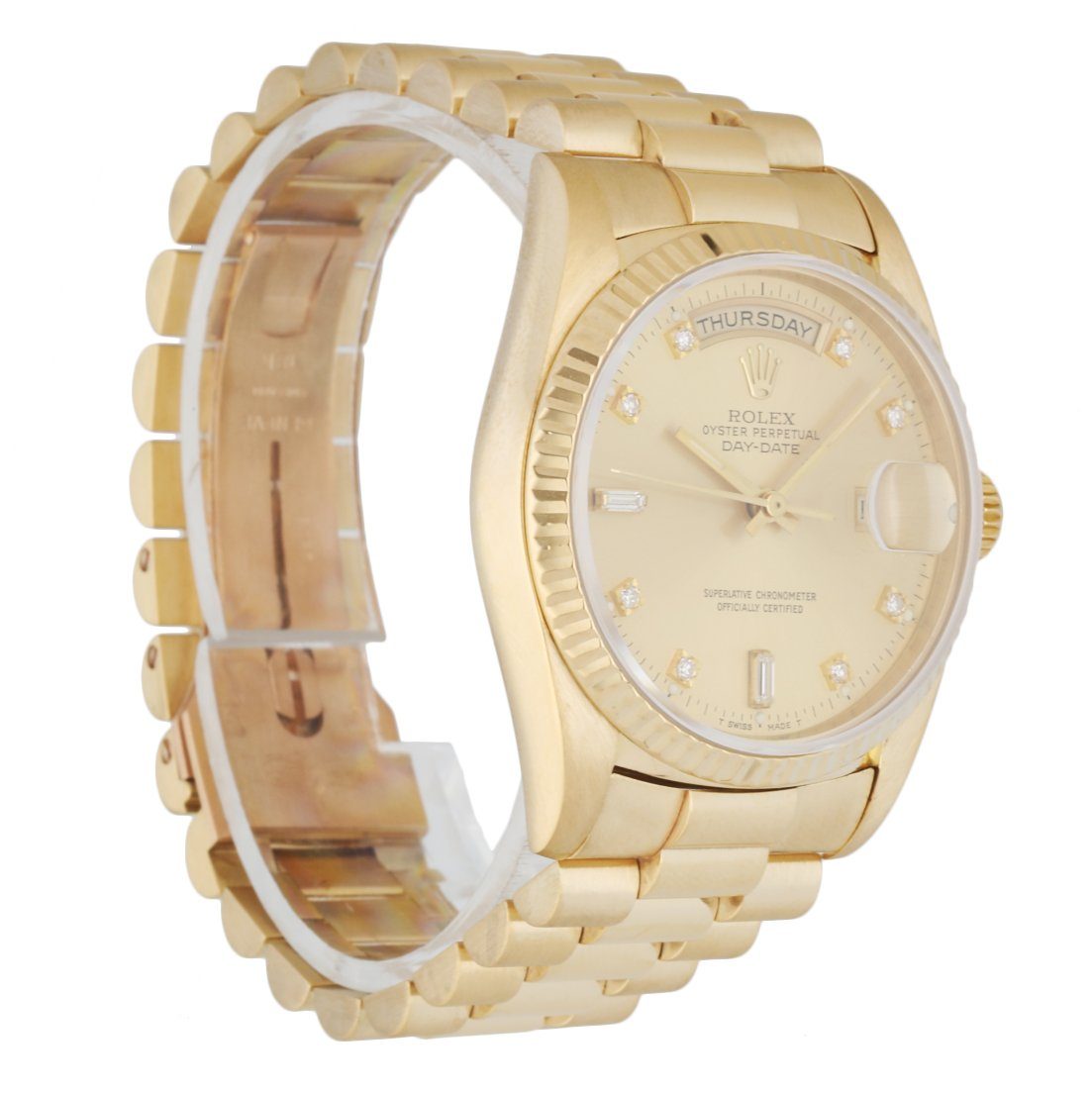 Rolex Day Date 18238 President Diamond Dial Men's Watch Box & Papers