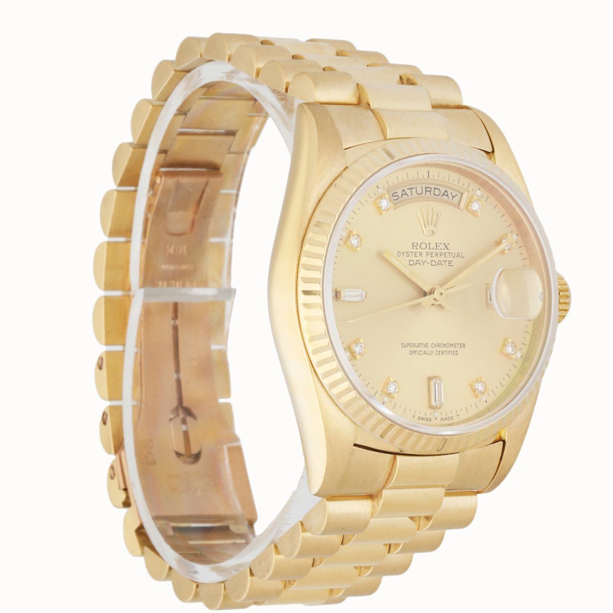 Rolex Day Date 18238 President Diamond Dial Box Papers - Wristwatch