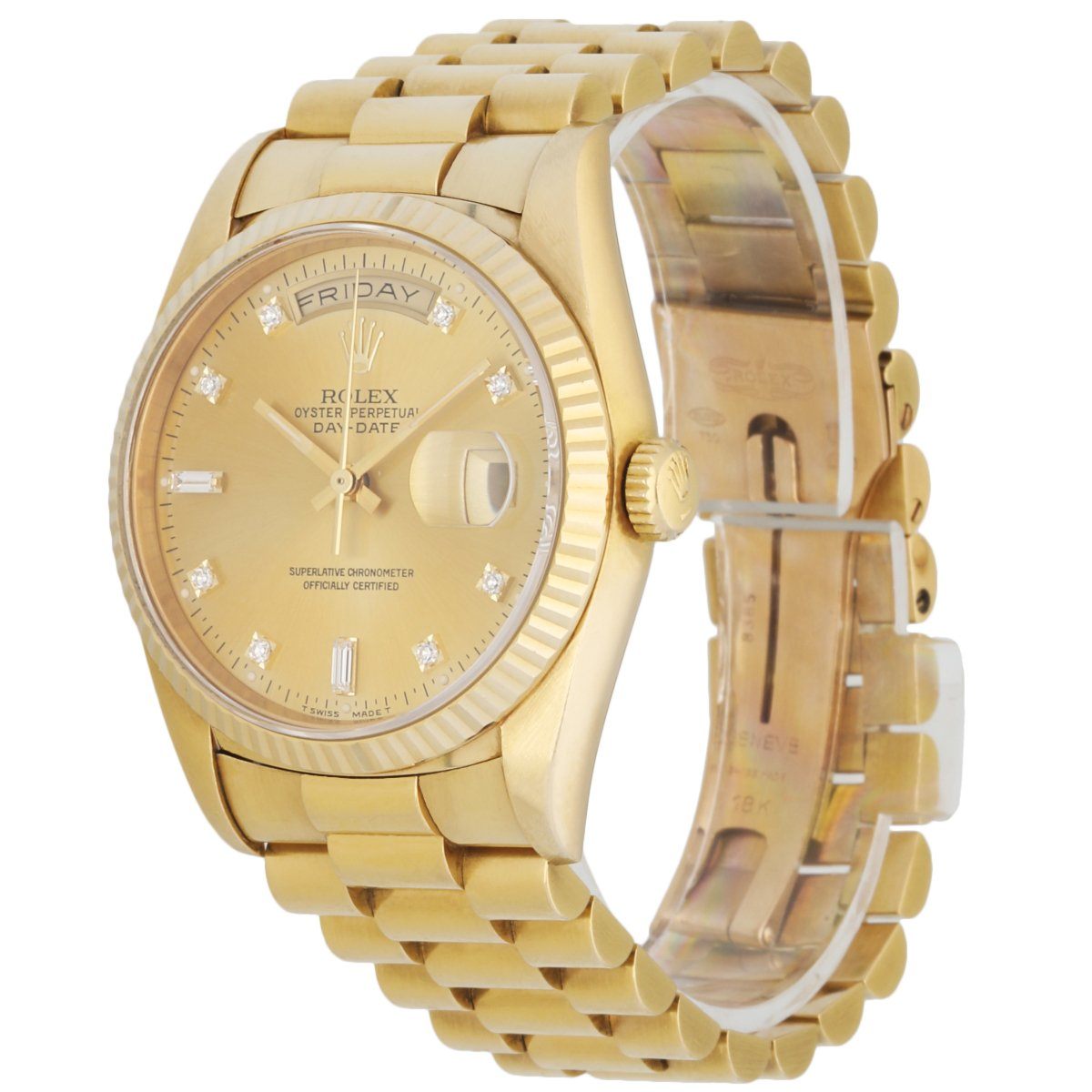 Rolex Day-Date 18238 President Diamond Dial Men's Watch Box & papers
