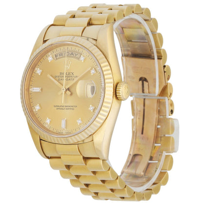 Rolex Day-Date 18238 President Diamond Dial Men's Watch Box & papers