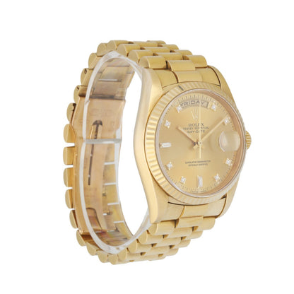 Rolex Day-Date 18238 President Diamond Dial Men's Watch Box & papers