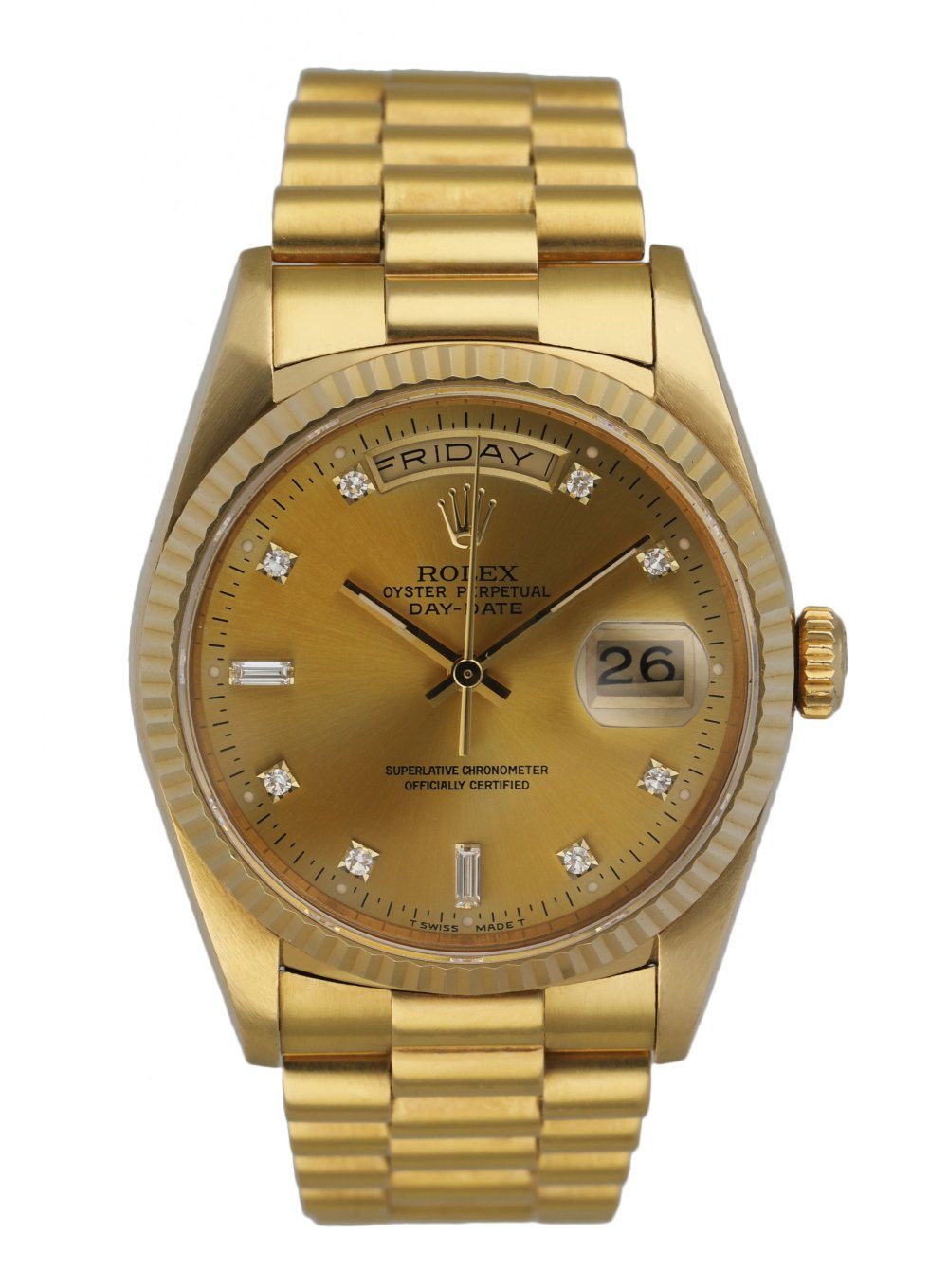 Rolex Day-Date 18238 President Diamond Dial Men's Watch Box & papers