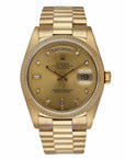 Rolex Day Date 18238 President Diamond Dial Box Papers - Wristwatch