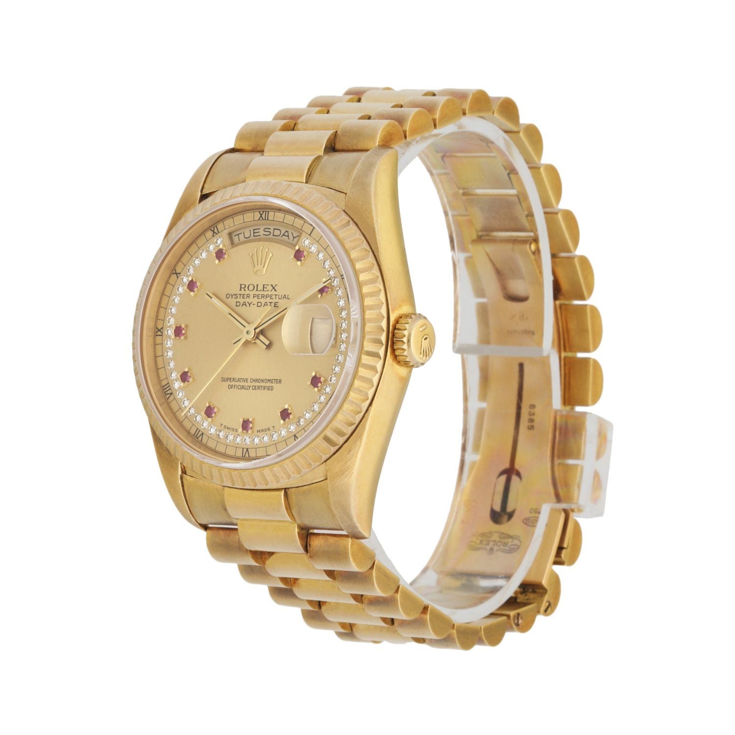 Rolex Day Date 18238 President Factory Ruby String Dial Box – Phigora