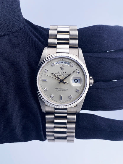 Rolex Day Date 18239 President 18K White Gold Watch - Wristwatch