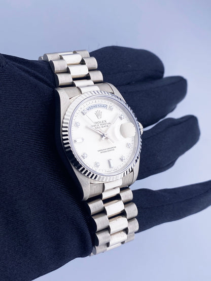 Rolex Day Date 18239 President 18K White Gold Watch - Wristwatch
