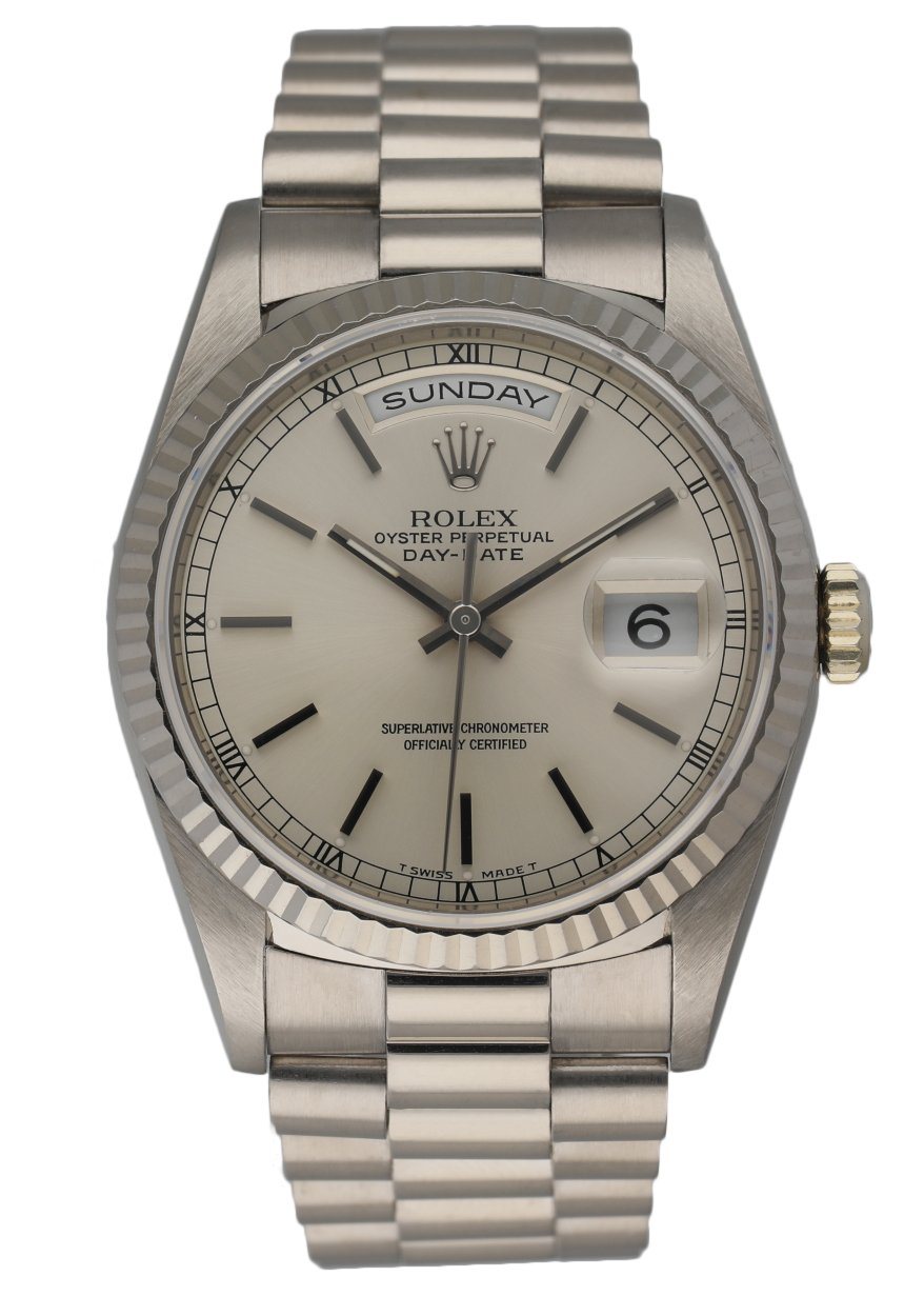 Rolex Day Date 18239 18K White Gold Men’s Watch Box & Papers - Wristwatch