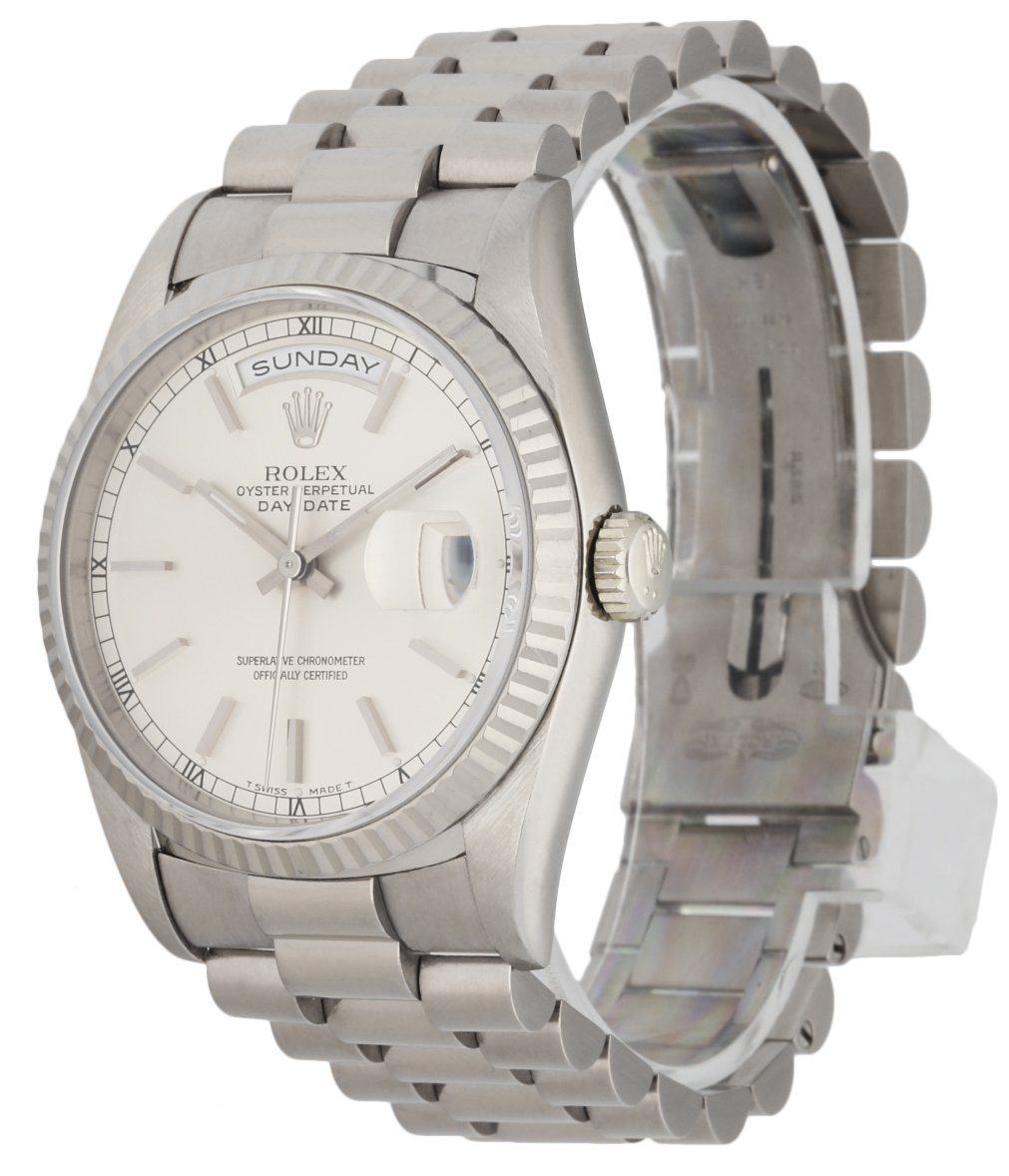 Rolex Day Date 18239 18K White Gold Men’s Watch Box & Papers - Wristwatch